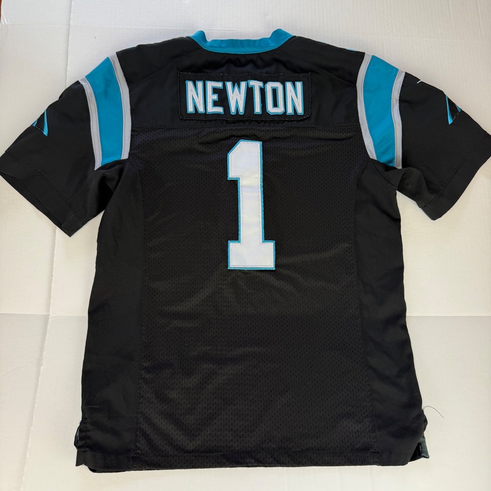 Nike Cam Newton Carolina Panthers Super Bowl 50 On Field Jersey Black Mens 44 L